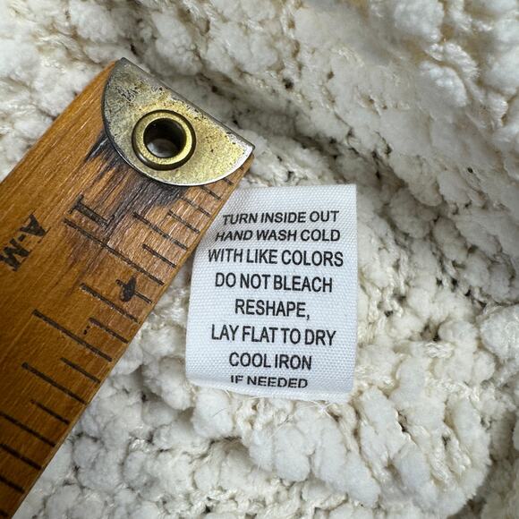 Mine Women’s Boucle Knit Sweater White Medium Minimalist Quiet Luxury Pullover - Picture 8 of 11